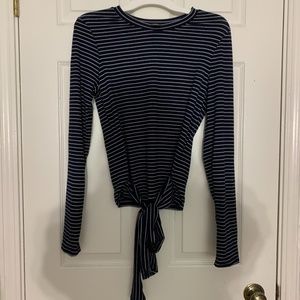 Blue and white striped shirt